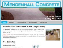 Tablet Screenshot of mendenhallconcrete.com